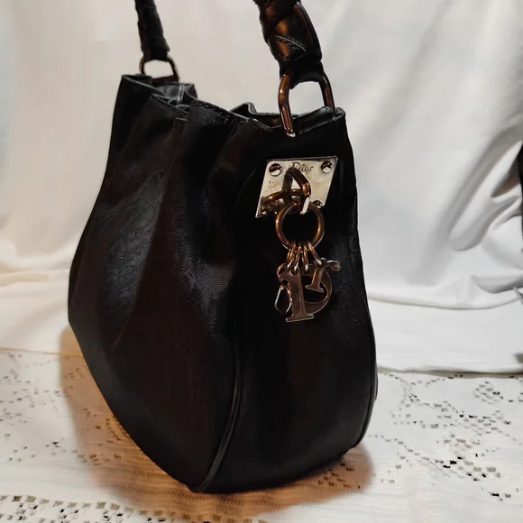 CHRISTIAN DIOR Black Canvas LOGO Bag - Picture 12 of 15